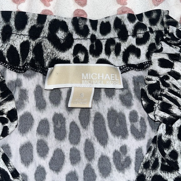 Michael Kors Womens Black & White Leopard top - Picture 4 of 4
